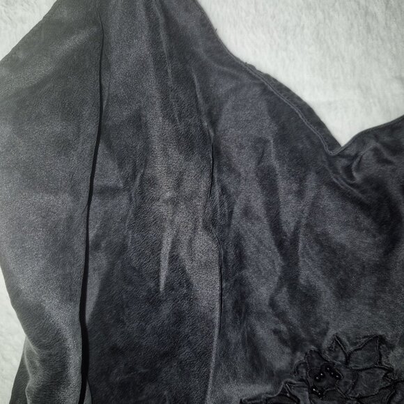 Victoria’s Secret Black Chiffon Floral Slip Chemise – Small, Romantic Y2K Linger - Picture 6 of 9